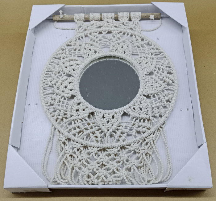 DKD Home Decor Espejo Boho Blanco 2 x 90 x 31 cm Macrame Cristal (2 Unidades) DKD Home Decor Espejo Boho Blanco 2 x 90 x 31 cm Macrame Cristal (2 Unidades)