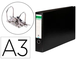 Elba Archivador de Palanca DIN A3 Apaisado Lomo 80 mm Negro 320x480 mm