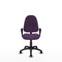 Silla de oficina Algarra con mecanismo Contacto permanente básico tapizada con Tela color Morado. Equipada con Base poliamida negra, Brazos fijos y Ruedas de nailon 50 mm