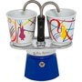 Bialetti Mini Express - Set de cafetera azul con 2 tazas Arte Collection Kandinsky