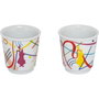Bialetti Mini Express - Set de cafetera azul con 2 tazas Arte Collection Kandinsky