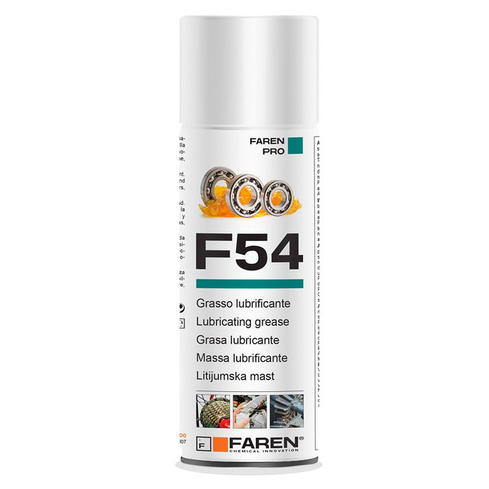 Faren F54 Grasa de litio en spray, lubricante multiusos para cojinetes, cadenas y juntas, 400 ml Faren F54 Grasa de litio en spray, lubricante multiusos para cojinetes, cadenas y juntas, 400 ml