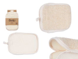 Berilo Manopla Fina Normal Tejido Natural Algodón/Poliéster Blanco/Beige 11.5 x 17 x 1 cm (Set de 24)