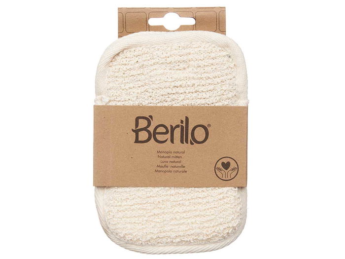 Berilo Manopla Fina Normal Tejido Natural Algodón/Poliéster Blanco/Beige 11.5 x 17 x 1 cm (Set de 24)