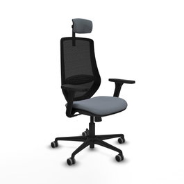 PIQUERAS Y CRESPO Silla de oficina Mardos con mecanismo Sincro, Gris y Negro