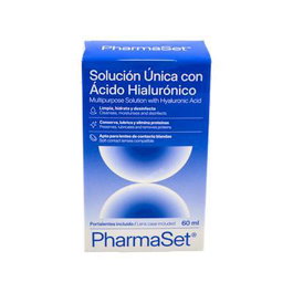 Pharmaset Solución Única con Ácido Hialurónico para Lentes de Contacto Blandas 60 ml