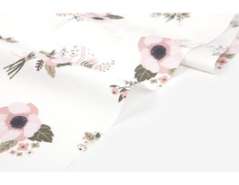 Dailylike Tela algodón bashful Flores 1,60m x 3m espesor 30C