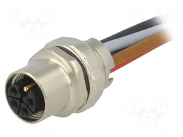 HARTING Conector M12 Hembra 5 Pines Recto Código L Power
