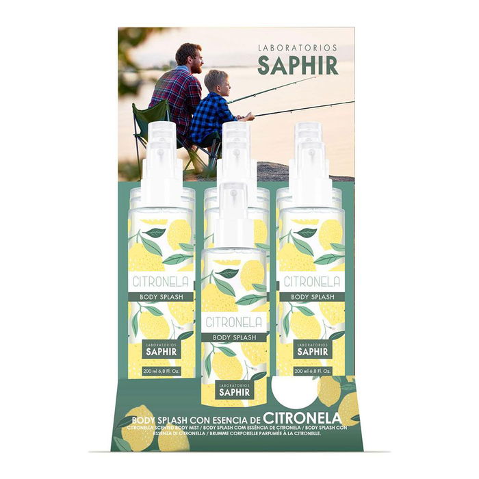 Laboratorios Saphir Expositor 12 uds Spray Repelente Insectos Mosquitos Citronela Body Splash Ref. 97813 200 ml