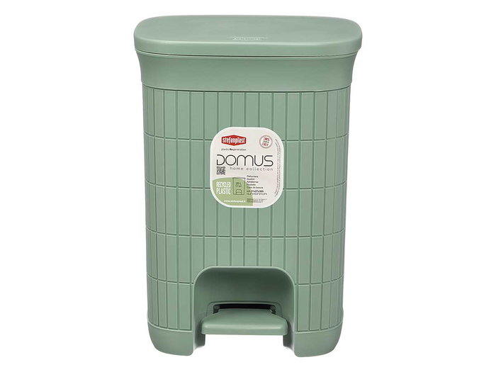 Stefanplast Papelera Domus Gr con Pedal, Verde Menta, 20 Litros, Plástico PP, Extraíble, 27x38x31 cm (Set de 6)