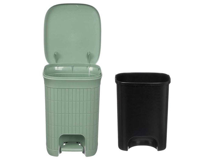 Stefanplast Papelera Domus Gr con Pedal, Verde Menta, 20 Litros, Plástico PP, Extraíble, 27x38x31 cm (Set de 6)