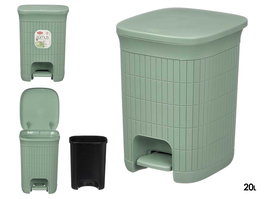 Stefanplast Papelera Domus Gr con Pedal, Verde Menta, 20 Litros, Plástico PP, Extraíble, 27x38x31 cm (Set de 6)