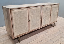 DKD Home Decor Buffet de Mango y Ratán Natural 150x40x77