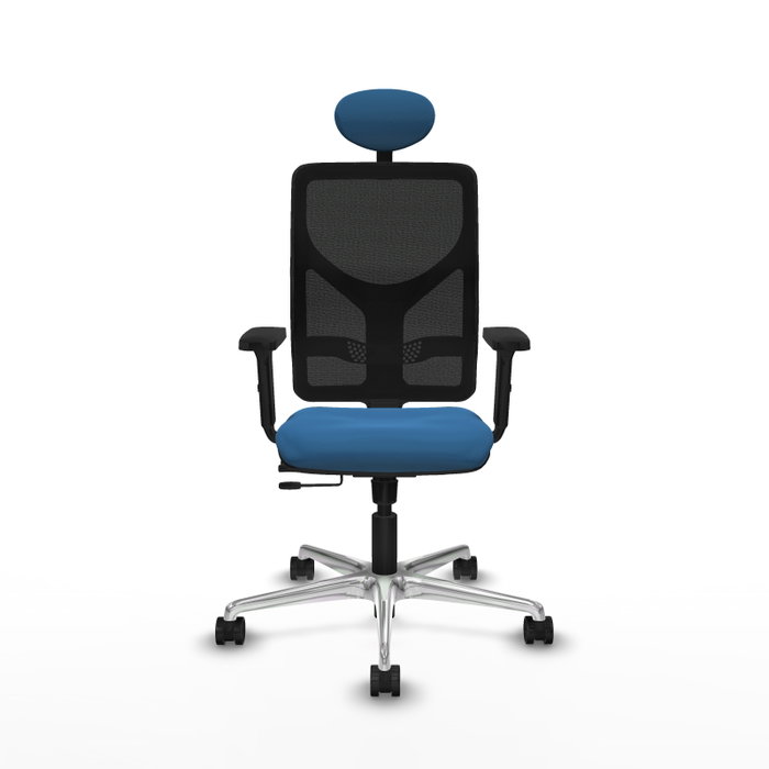 PIQUERAS Y CRESPO Silla de oficina Motilla con mecanismo Sincro/Traslack Azul claro y Negro