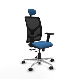 PIQUERAS Y CRESPO Silla de oficina Motilla con mecanismo Sincro/Traslack Azul claro y Negro