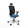 PIQUERAS Y CRESPO Silla de oficina Motilla con mecanismo Sincro/Traslack Azul claro y Negro