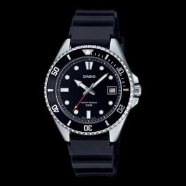 Casio MDV-10-1A1VDF con esfera negra y correa de resina