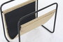 DKD Home Decor Revistero Metal Ratan Natural Negro 39 x 26 x 36 cm