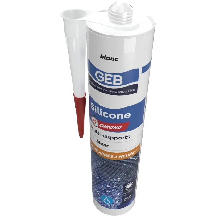 GEB Silicona Sanitaria Multisuperficie 280 ml - Blanco - 60 Chrono - Ref. GEB3283988907807