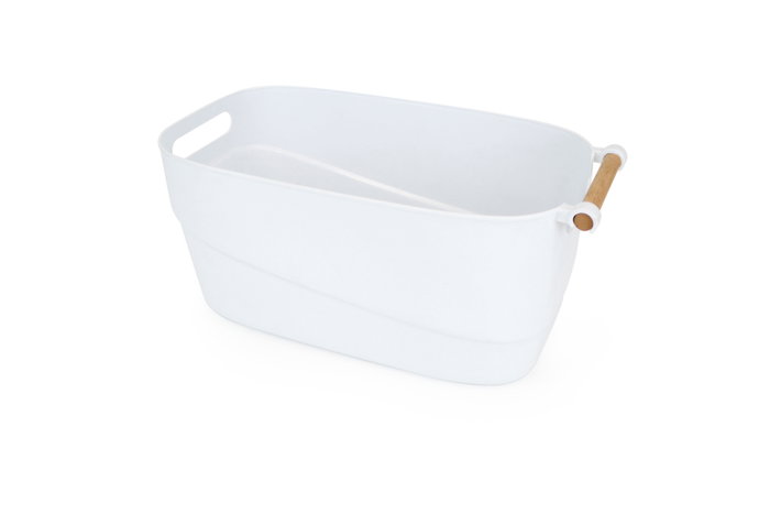 Confortime Cesta Multiusos con Asas de Madera (Pack de 12 Unidades)