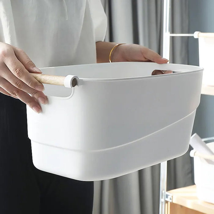 Confortime Cesta Multiusos con Asas de Madera (Pack de 12 Unidades)