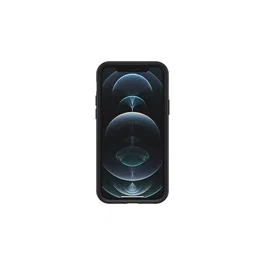 OtterBox Symmetry Series - Carcasa Trasera Protectora para Apple iPhone 12 / 12 Pro - Protección Anticaídas, Antimicrobiana, Carga Inalámbrica Qi, Tecnología DROP+, Color Negro