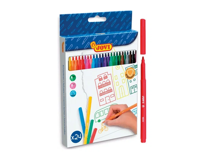 Jovi Estuche de 24 Rotuladores Colores Surtidos Slim Jovi Estuche de 24 Rotuladores Colores Surtidos Slim