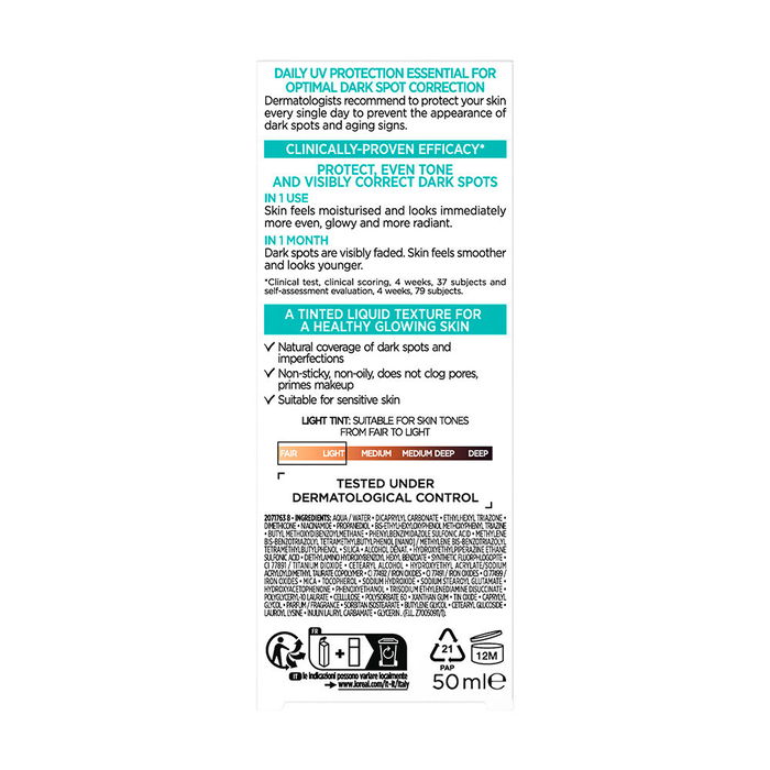 L'Oréal Paris Bright Reveal Niacinamida Fluido Diario SPF50 #Claro 50 ml