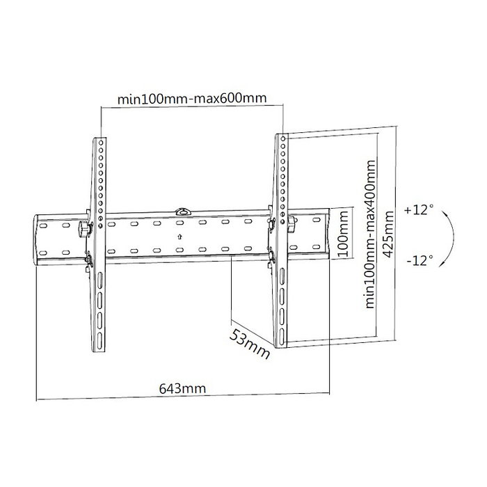 Equip Soporte Pantalla Inclinable 37-70" VESA 600x400 Máx. 40 kg