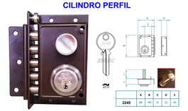 EUROPERFIL Cerradura antipalanque AVL 2240 izquierda pintada