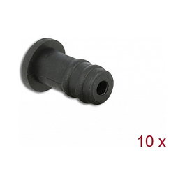 DeLOCK 60251 Cubierta antipolvo para conector estéreo hembra de 3,5 mm, 10 piezas, Negro