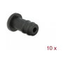DeLOCK 60251 Cubierta antipolvo para conector estéreo hembra de 3,5 mm, 10 piezas, Negro