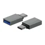 AISENS Mini Adaptador de Aluminio USB 3.2 Gen1 Gris (USB-C Macho a USB-A Hembra)
