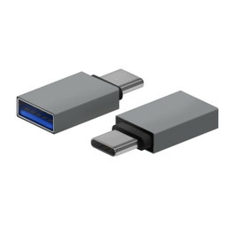 Aisens Mini Adaptador Aluminio USB 3.2 Gen1 Gris (USB-C Macho a USB-A Hembra)