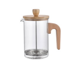 DKD Home Decor Cafetera Basicos Transparente 800ml Bambu Borosilicato