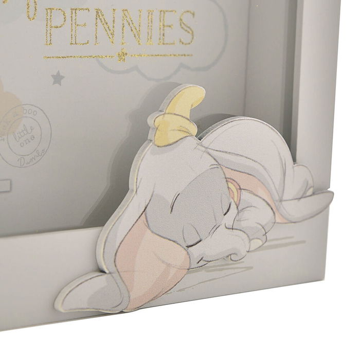 WIDDOP & CO Hucha Dumbo Disney Caja Madera Gris Monedas