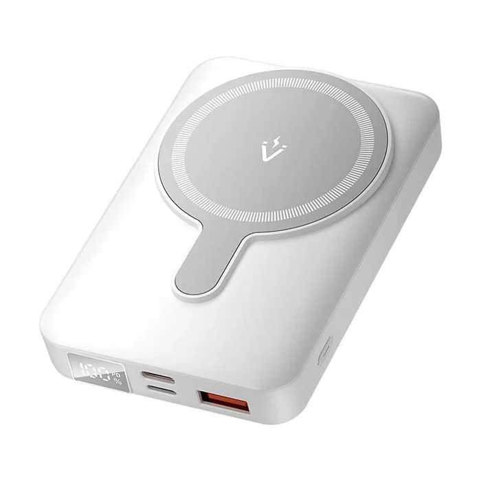 Vention FHTW0 Batería Externa Power Bank 10000 mAh 22.5W Power Delivery, Carga Inalámbrica y Rápida con Cable USB-C A Incluido, Color Blanco