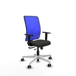 PIQUERAS Y CRESPO Silla de oficina Motilla con mecanismo Sincro/Traslack, Negro/Azul