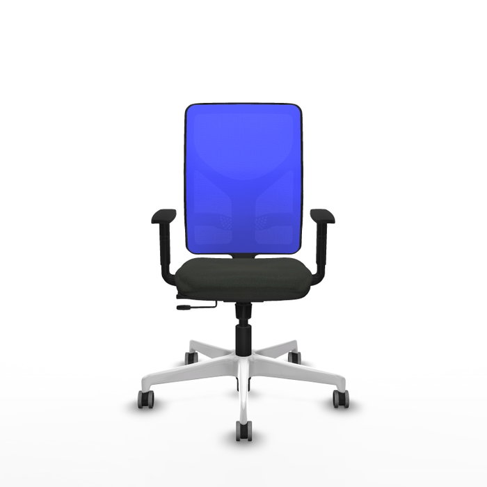 PIQUERAS Y CRESPO Silla de oficina Motilla con mecanismo Sincro/Traslack, Negro/Azul