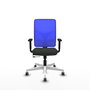 PIQUERAS Y CRESPO Silla de oficina Motilla con mecanismo Sincro/Traslack, Negro/Azul