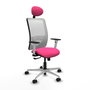 PIQUERAS Y CRESPO Silla de oficina Zulema Rosa y Blanco