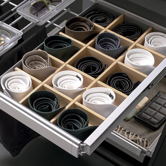 VIBO 1419.319 Divisor Madera Haya Natural para Bandeja Gris Bastidores Prestige & Dream Ancho 300 Alto 60 Fondo 476mm