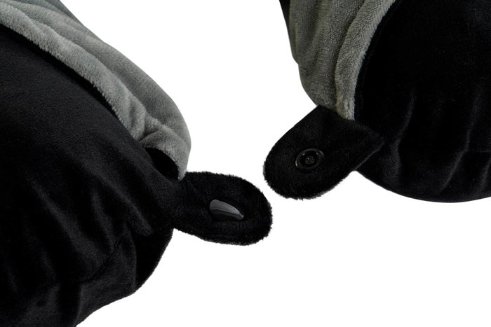 DKD Home Decor Cojín de Viaje con Capucha Negro DKD Home Decor Cojín de Viaje con Capucha Negro