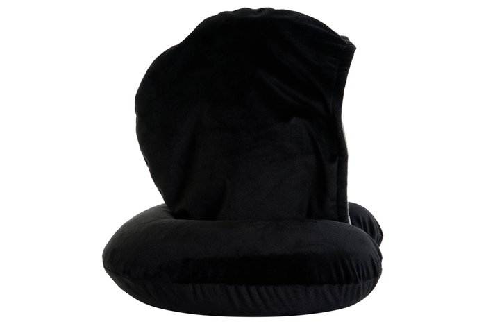 DKD Home Decor Cojín de Viaje con Capucha Negro DKD Home Decor Cojín de Viaje con Capucha Negro