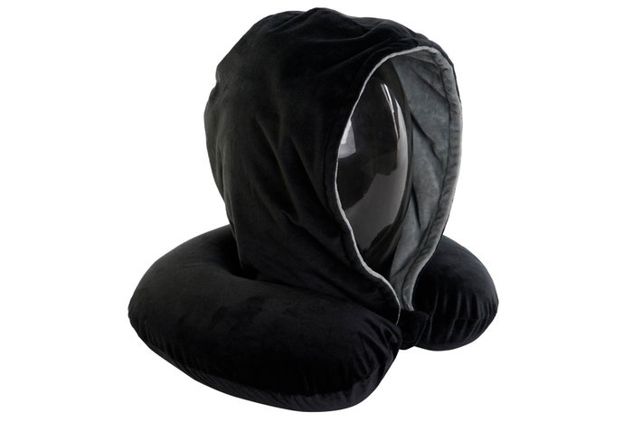 DKD Home Decor Cojín de Viaje con Capucha Negro DKD Home Decor Cojín de Viaje con Capucha Negro