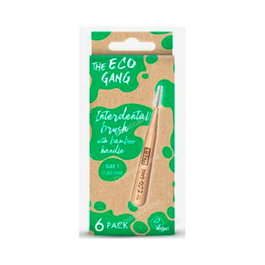 THE ECO GANG Cepillo Interdental Bambú Nº1 0.4mm 6 Unidades - Mango Biodegradable, Cerdas de Nylon, Vegano, Desarrollado por Dentistas