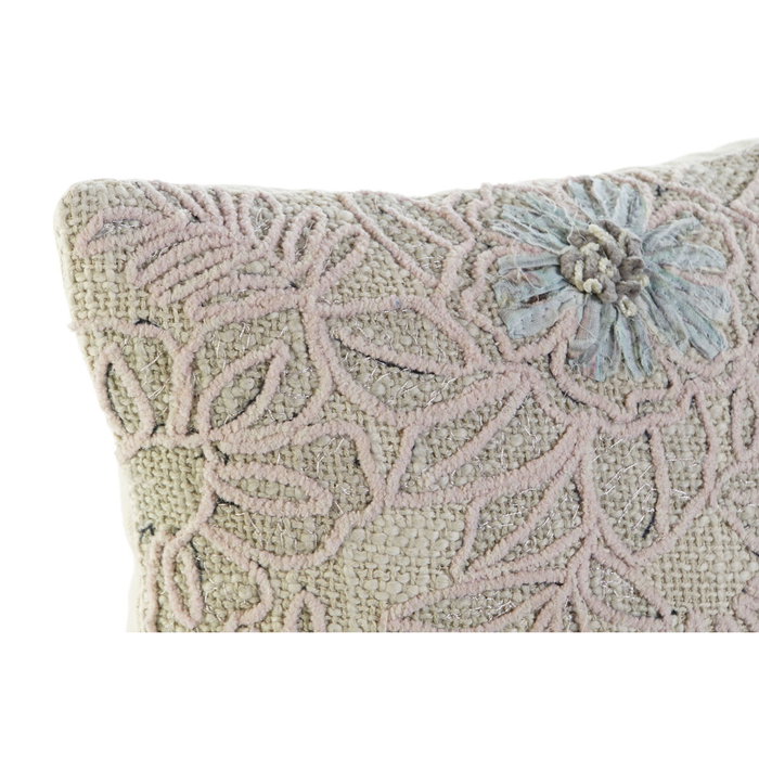 DKD Home Decor Cojín de Algodón con Bordado Multicolor 50x15x30 cm