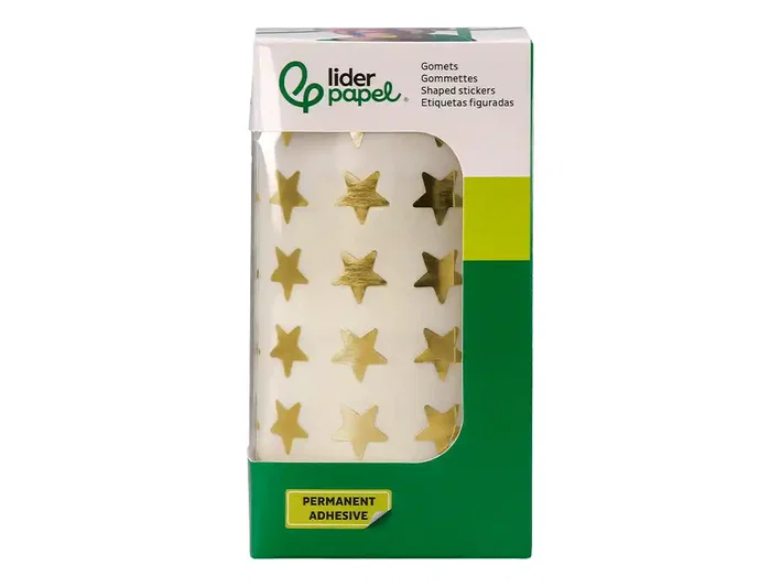 Liderpapel Gomets de estrellas doradas surtidas, 2500 unidades