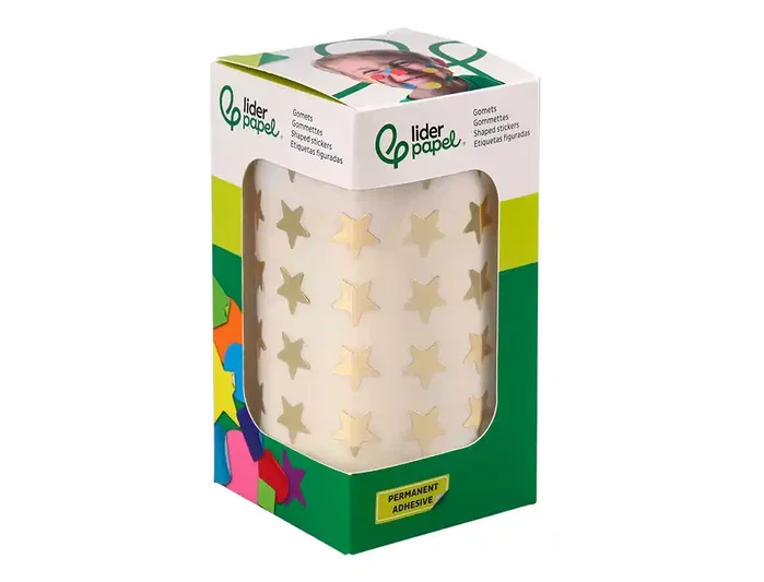 Liderpapel Gomets de estrellas doradas surtidas, 2500 unidades
