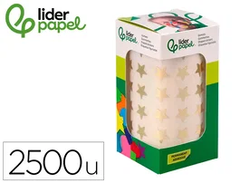 Liderpapel Gomets de estrellas doradas surtidas, 2500 unidades